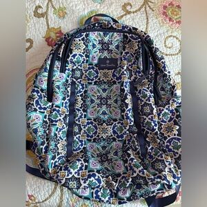 Vera Bradley Blue and Green Patterned Backpack